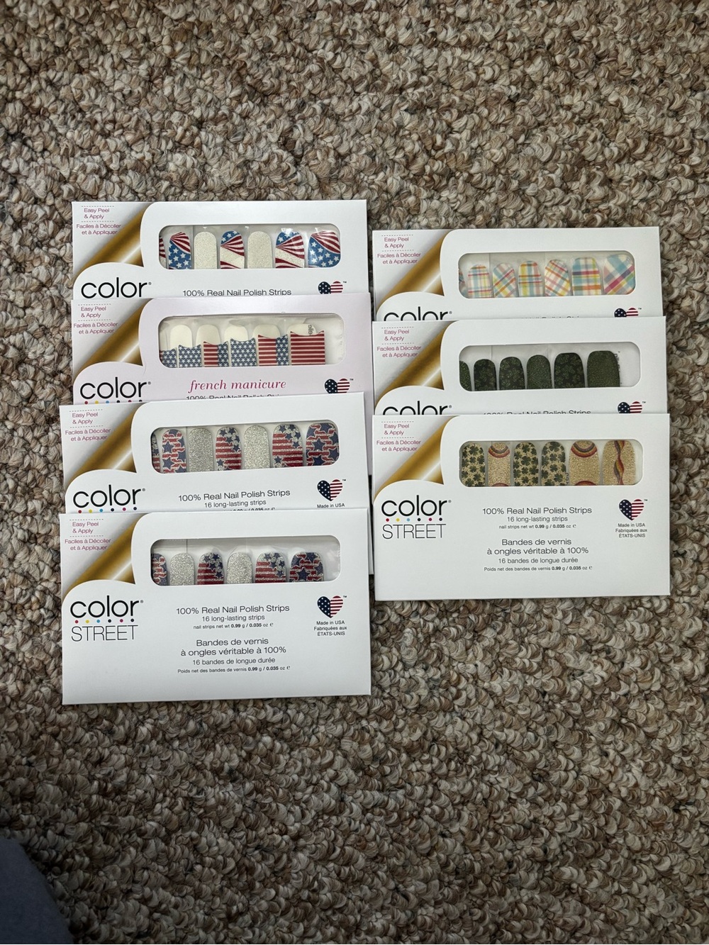 7 various holiday Color Street sets- Patriotic, Easter & St. Patrick’s Day sets